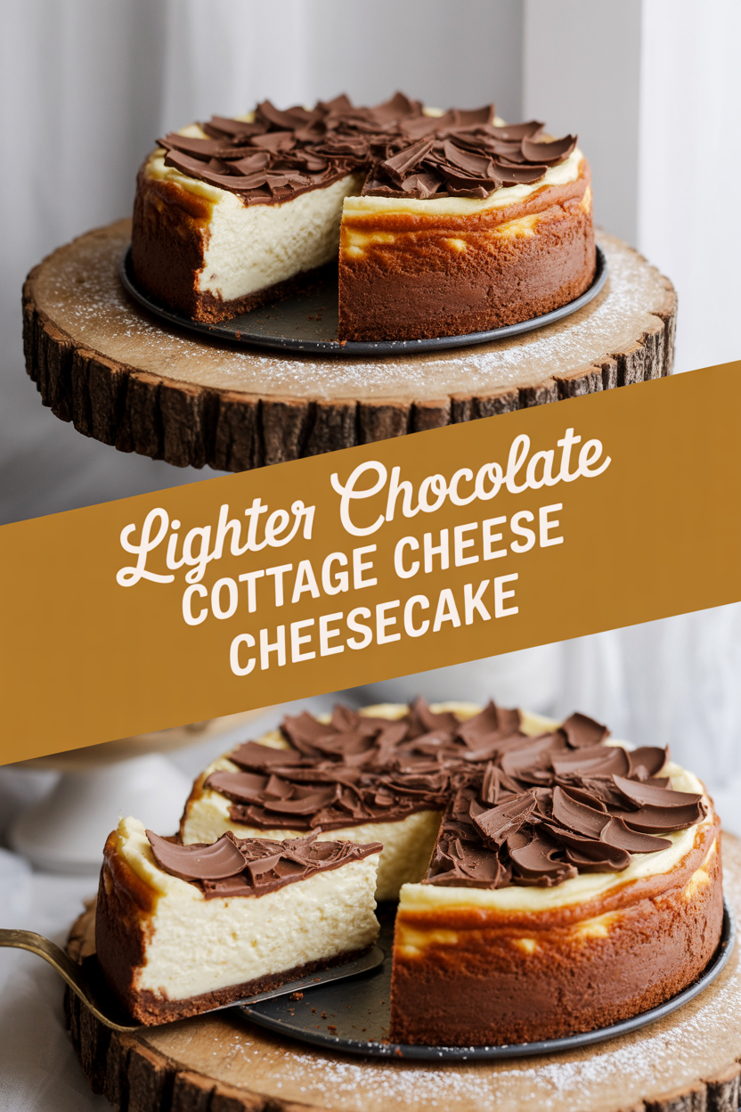 Lighter Chocolate Cottage Cheese Cheesecake