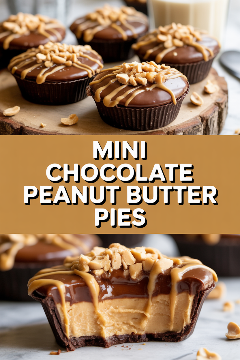 Mini Chocolate Peanut Butter Pies