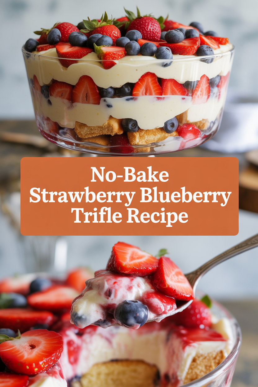 No-Bake Strawberry Blueberry Trifle Recipe