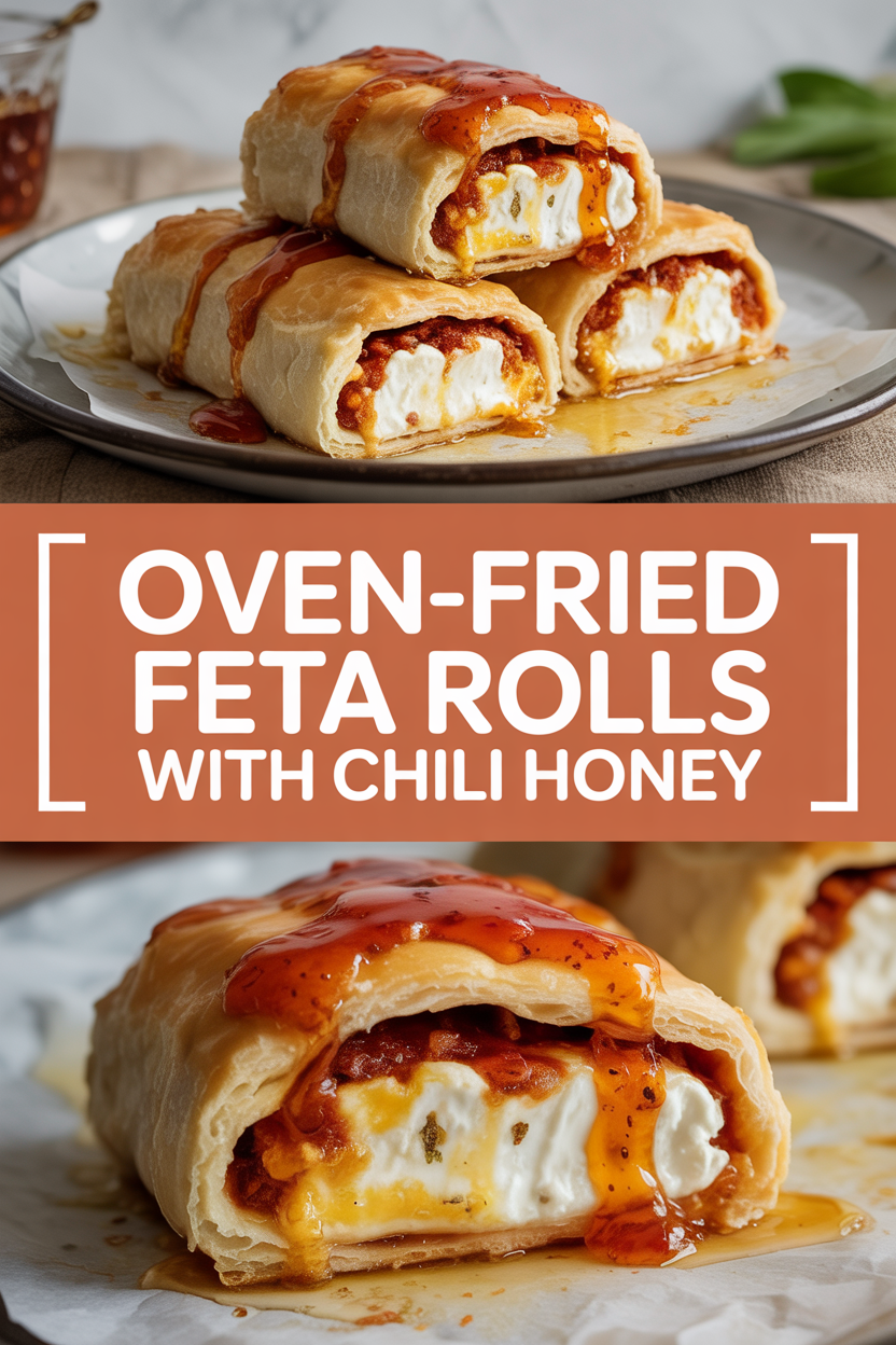 Oven-Fried Feta Rolls with Chili Honey