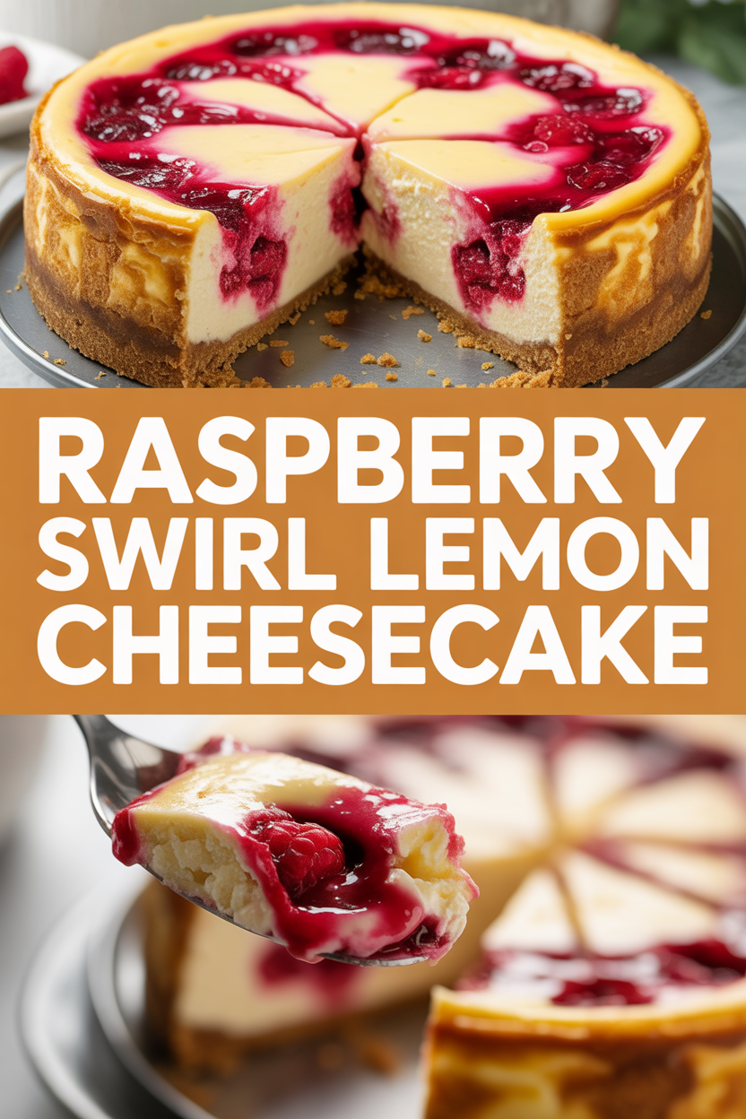 Raspberry Swirl Lemon Cheesecake