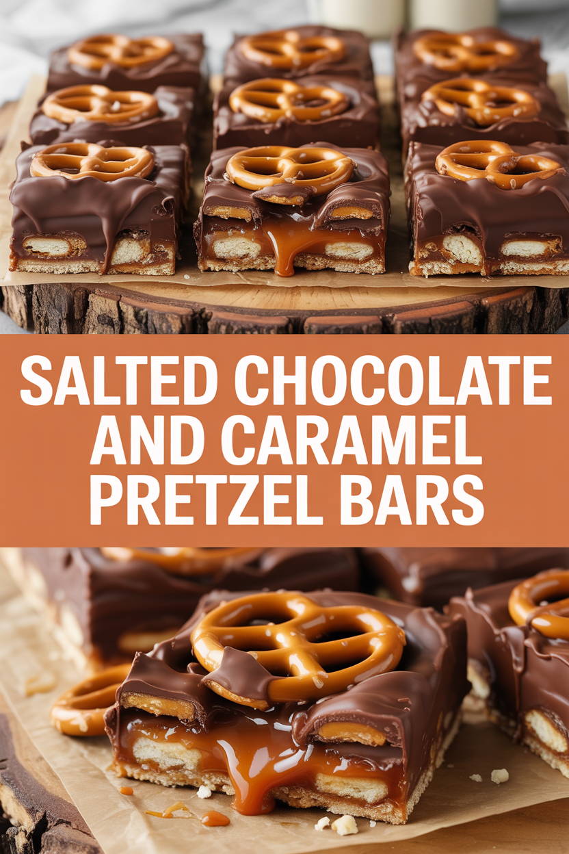 Salted Chocolate and Caramel Pretzel Bars