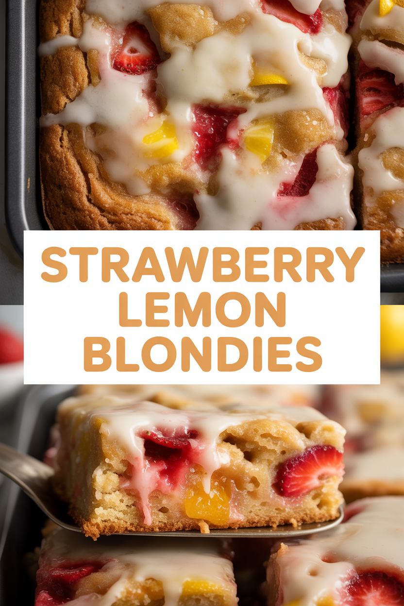 Strawberry Lemon Blondies