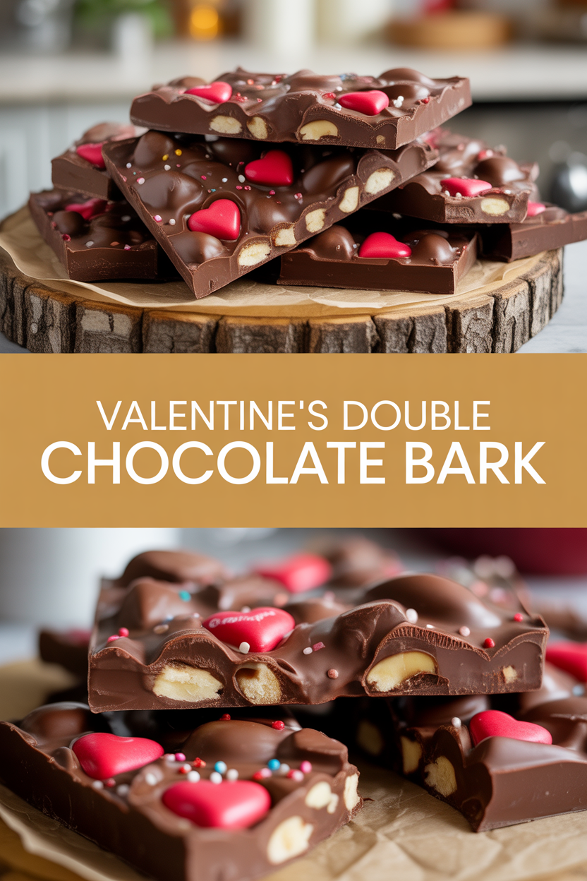 Valentine’s Double Chocolate Bark